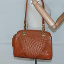 BALLY Quilted Shoulder Bag Leather Brown Gold Auth BA3630-21