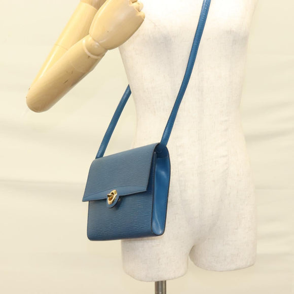 LOUIS VUITTON Epi Pochette Arche Shoulder Bag Blue M52575 LV Auth BA3634