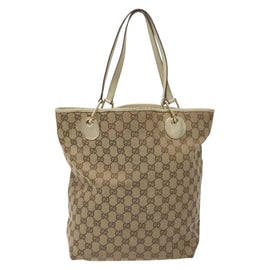 GUCCI GG Canvas Tote Bag Beige Gold 120836 Auth BA3640 - 0