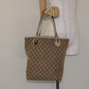 GUCCI GG Canvas Tote Bag Beige Gold 120836 Auth BA3640-21