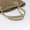 GUCCI GG Canvas Tote Bag Beige Gold 120836 Auth BA3640-7