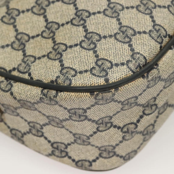 GUCCI GG Supreme Sherry Line Shoulder Bag PVC Navy Gold 89 02 077 Auth BA3642