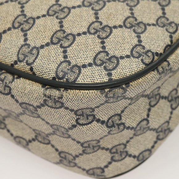 GUCCI GG Supreme Sherry Line Shoulder Bag PVC Navy Gold 89 02 077 Auth BA3642