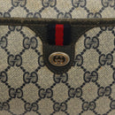 GUCCI GG Supreme Sherry Line Shoulder Bag PVC Navy Gold 89 02 077 Auth BA3642-17