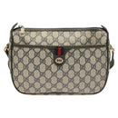 GUCCI GG Supreme Sherry Line Shoulder Bag PVC Navy Gold 89 02 077 Auth BA3642-13