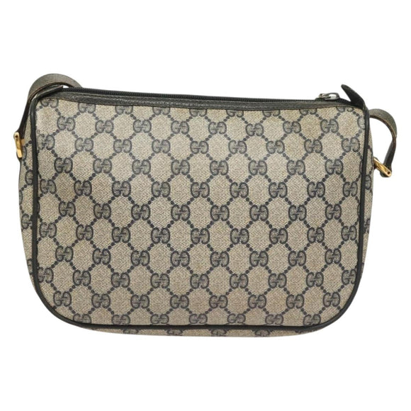 GUCCI GG Supreme Sherry Line Shoulder Bag PVC Navy Gold 89 02 077 Auth BA3642