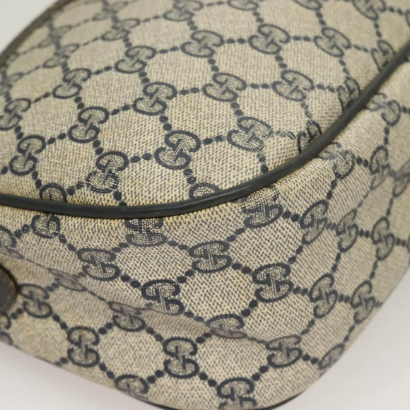 GUCCI GG Supreme Sherry Line Shoulder Bag PVC Navy Gold 89 02 077 Auth BA3642