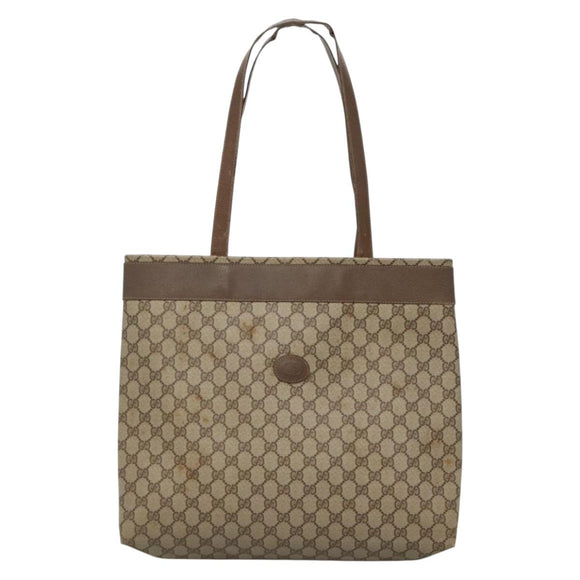 GUCCI GG Supreme Tote Bag PVC Beige 41 02 109 Auth BA3643