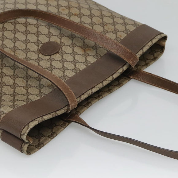 GUCCI GG Supreme Tote Bag PVC Beige 41 02 109 Auth BA3643