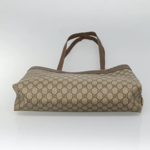 GUCCI GG Supreme Tote Bag PVC Beige 41 02 109 Auth BA3643