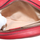 GUCCI GG Marmont Waist Bag Leather Red Gold 476434 Auth BA3650-21