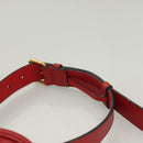 GUCCI GG Marmont Waist Bag Leather Red Gold 476434 Auth BA3650-8