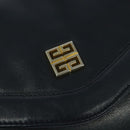 GIVENCHY Shoulder Bag Leather Navy Gold Auth BA3654-14