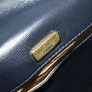 GIVENCHY Shoulder Bag Leather Navy Gold Auth BA3654-16