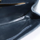 GIVENCHY Shoulder Bag Leather Navy Gold Auth BA3654-18