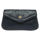 GIVENCHY Shoulder Bag Leather Navy Gold Auth BA3654-2