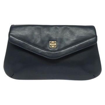 GIVENCHY Shoulder Bag Leather Navy Gold Auth BA3654 - 0