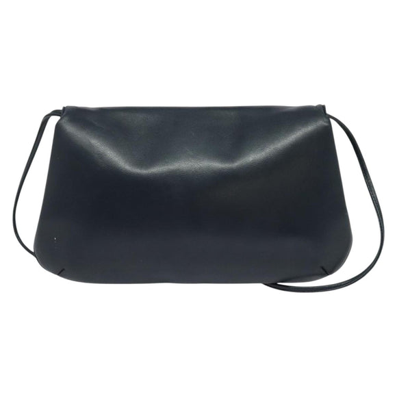 GIVENCHY Umhängetasche Leder Marineblau Gold Auth BA3654