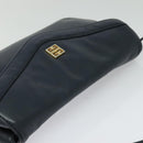 GIVENCHY Umhängetasche Leder Marineblau Gold Auth BA3654-6