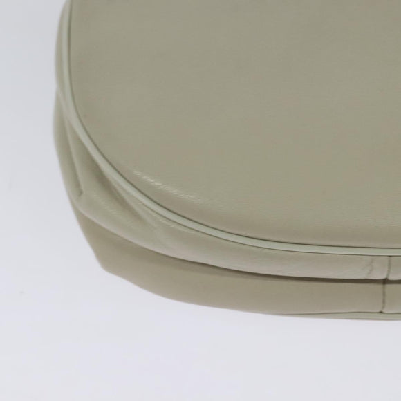 GIVENCHY Umhängetasche Leder Weiß Gold Auth BA3655