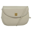 GIVENCHY Umhängetasche Leder Weiß Gold Auth BA3655-1