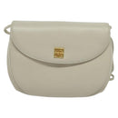 GIVENCHY Shoulder Bag Leather White Gold Auth BA3655-2