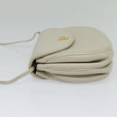 GIVENCHY Umhängetasche Leder Weiß Gold Auth BA3655-3