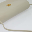 GIVENCHY Umhängetasche Leder Weiß Gold Auth BA3655-6