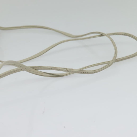 GIVENCHY Shoulder Bag Leather White Gold Auth BA3655