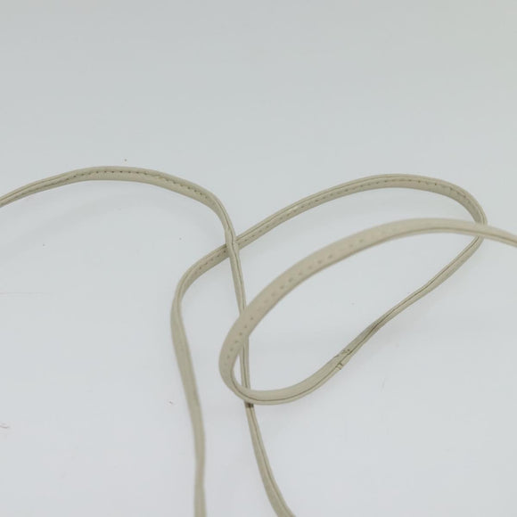 GIVENCHY Shoulder Bag Leather White Gold Auth BA3655