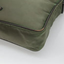 PRADA Shoulder Bag Nylon Khaki Silver Auth BA3657-8