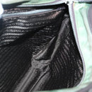 PRADA Shoulder Bag Nylon Khaki Silver Auth BA3657-21