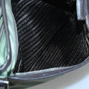 PRADA Shoulder Bag Nylon Khaki Silver Auth BA3657-24