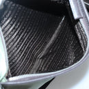 PRADA Shoulder Bag Nylon Khaki Silver Auth BA3657-25