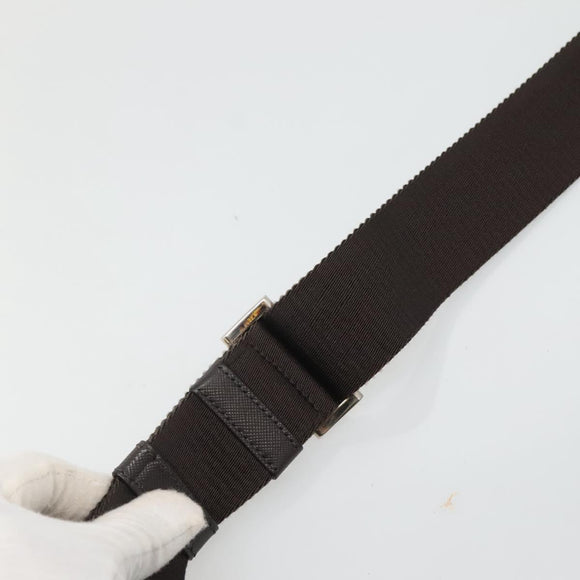 PRADA Shoulder Bag Nylon Khaki Silver Auth BA3657