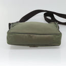 PRADA Shoulder Bag Nylon Khaki Silver Auth BA3657-5