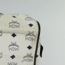 MCM Logogram Vicetos Hand Bag PVC Leather 2way White Gold Auth BA3660-14