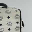 MCM Logogram Vicetos Hand Bag PVC Leather 2way White Gold Auth BA3660-16