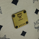 MCM Logogram Vicetos Hand Bag PVC Leather 2way White Gold Auth BA3660-12