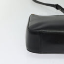 BURBERRY Shoulder Bag Leather Black Silver Auth BA3661-9