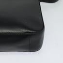 BURBERRY Shoulder Bag Leather Black Silver Auth BA3661-14