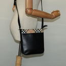 BURBERRY Shoulder Bag Leather Black Silver Auth BA3661-19