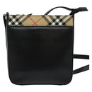 BURBERRY Shoulder Bag Leather Black Silver Auth BA3661-13