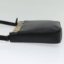BURBERRY Shoulder Bag Leather Black Silver Auth BA3661-3