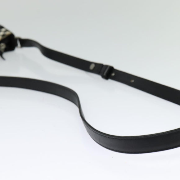 BURBERRY Shoulder Bag Leather Black Silver Auth BA3661