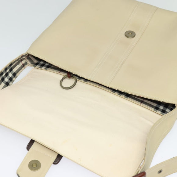 BURBERRY Shoulder Bag Canvas Beige Auth BA3662