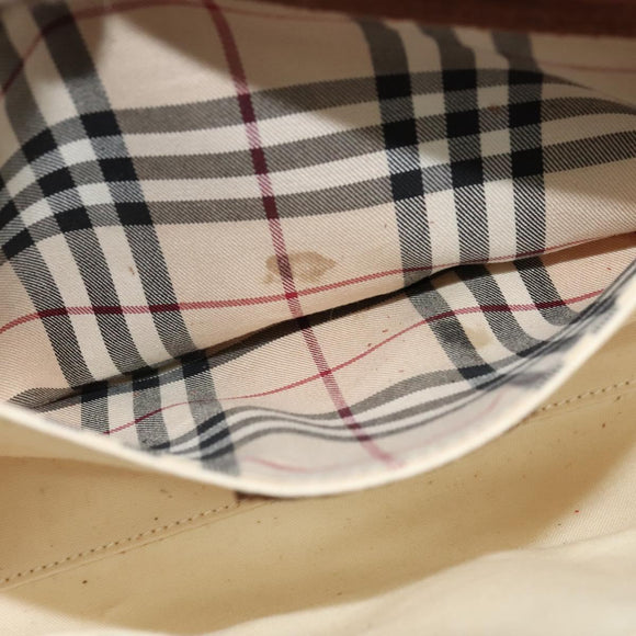 BURBERRY Shoulder Bag Canvas Beige Auth BA3662