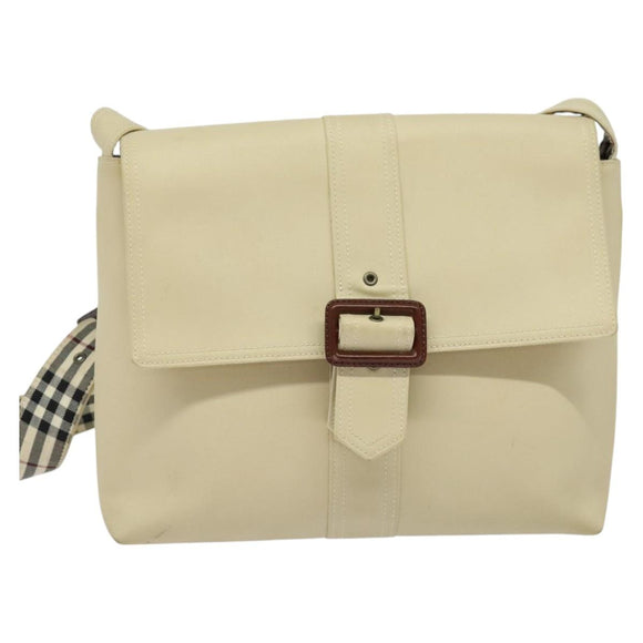 BURBERRY Shoulder Bag Canvas Beige Auth BA3662