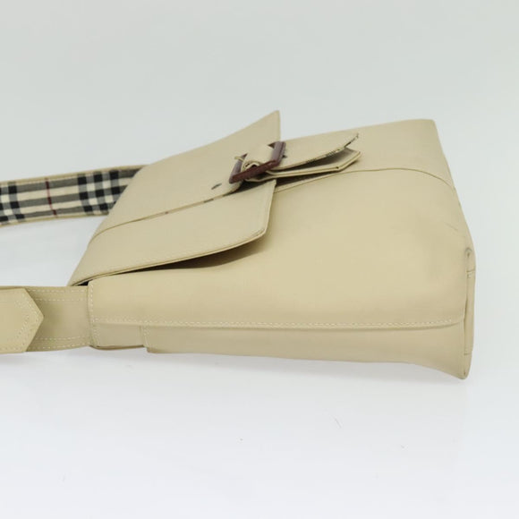 BURBERRY Shoulder Bag Canvas Beige Auth BA3662