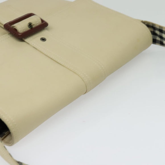 BURBERRY Shoulder Bag Canvas Beige Auth BA3662